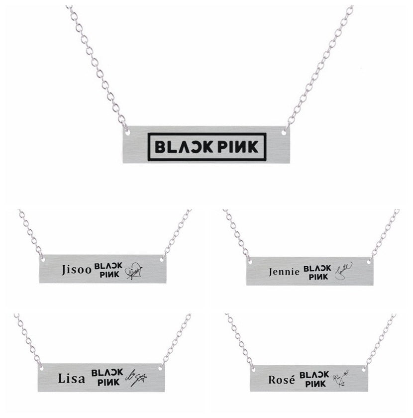 Blackpink Rectangular Signature Necklace (5 Designs)