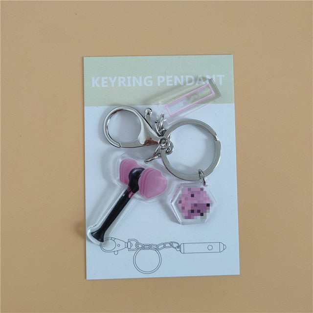 KPOP NCT, IZONE, Red Velvet, IKON, Produce 101, MONSTA X, BTS, EXO, TWICE, SUPERM, IU, TxT, BLACKPINK, ATEEZ, MAMAMOO, STARYKIDS, GOT7, APINK, SEVENTEEN, X1 Keychains